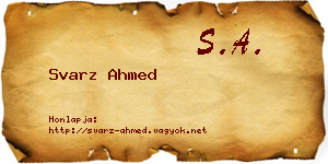 Svarz Ahmed névjegykártya